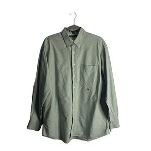 Tommy Hilfiger Men's 100% Cotton Mint Green Casual Button-Down Shirt